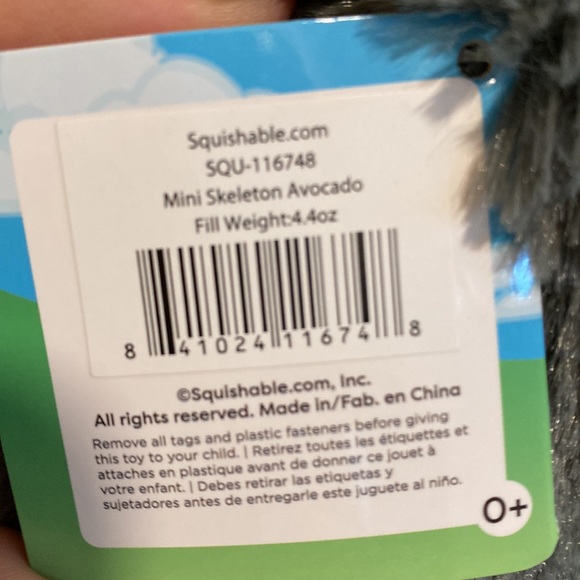 Squishable mini skeleton avocado plush - Picture 4 of 5